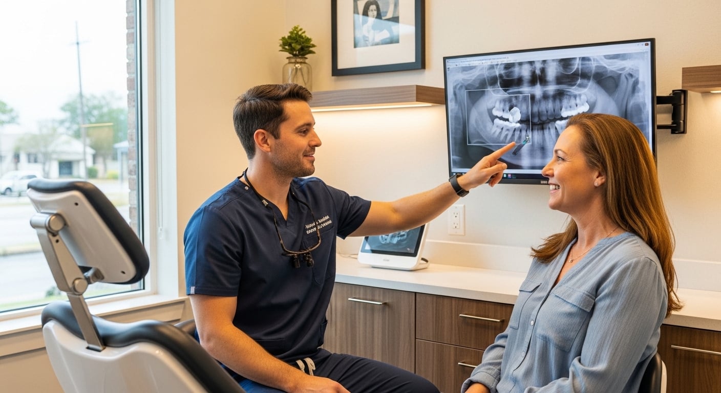 A dental patient consultation at a modern dental office